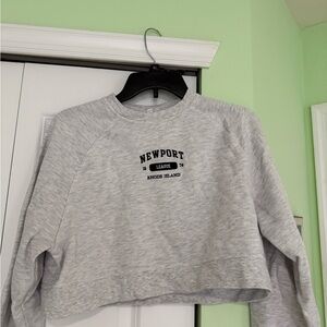 Garage Gray Boxy Cropped Sweatshirt